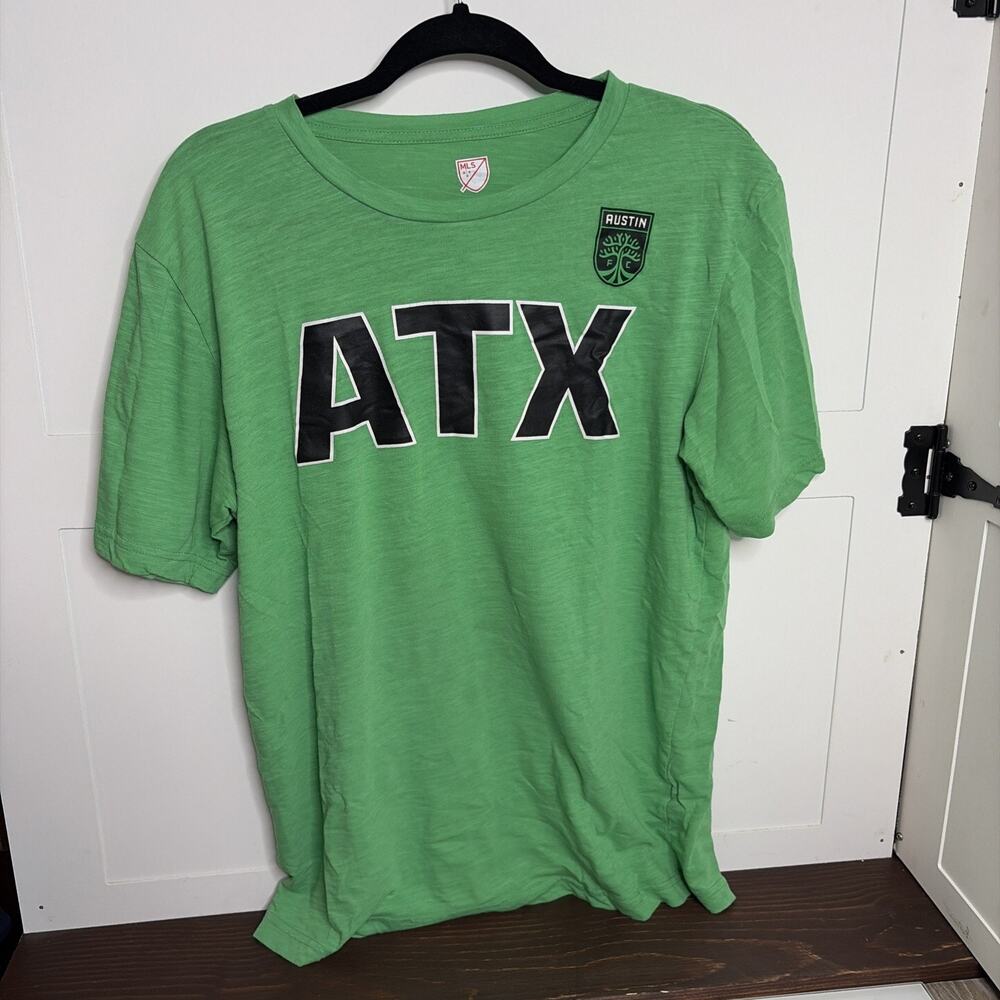 Austin FC ATX Logo MLS Soccer T-Shirt Mens Large Green Official